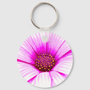 Chaveiro florido cor-de-rosa