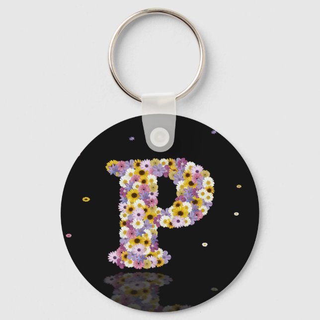 Chaveiro Flower letter P (Frente)