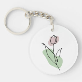 Chaveiro Flower Line Art