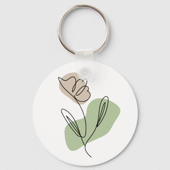Chaveiro Flower Line Art (Frente)