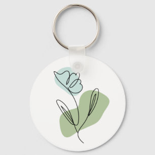 Chaveiro Flower Line Art