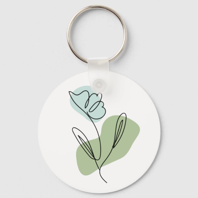 Chaveiro Flower Line Art (Frente)