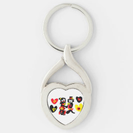 Chaveiro Flowers and black and red Valentine day