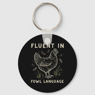 Chaveiro Fluente Em Linguagem De Agricultor De Frango Galin