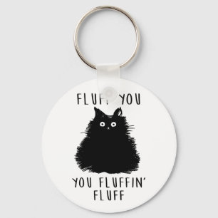 Chaveiro Fluff Você Desenho De Gato Preto