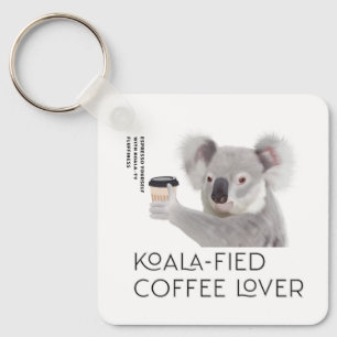 Chaveiro Fluffy Koala Pun Coffee Lovers