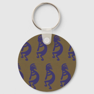 Chaveiro Flute Playing Kokopelli Figura 1 - Azul em verde