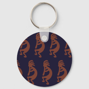 Chaveiro Flute Playing Kokopelli Figura 1 - Azul no vermelh