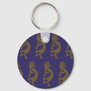 Chaveiro Flute Playing Kokopelli Figura 1: Verde sobre azul