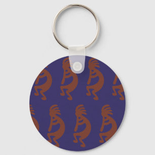 Chaveiro Flute Playing Kokopelli Figura: Vermelho enferruja