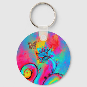 Chaveiro FLUXAS E BORRACHAS DE cor azul-rosa