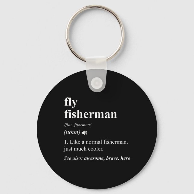 Chaveiro Fly Fisherman Definition Funny Fly Fishing  (Frente)