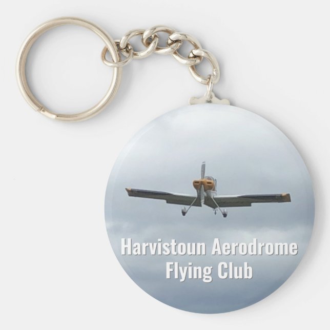 Chaveiro Flying Club Keyring com aeronave leve. (Frente)