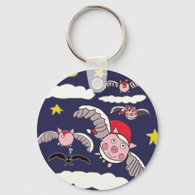 Chaveiro Flying Santa Pig  (Frente)