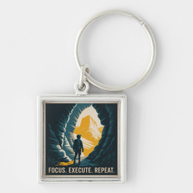 Chaveiro Foco. Execute. Repita. (Frente)