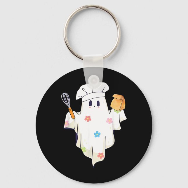 Chaveiro Fofa Fantasma Chef Cozinheira Engraçada Cafeteria (Frente)
