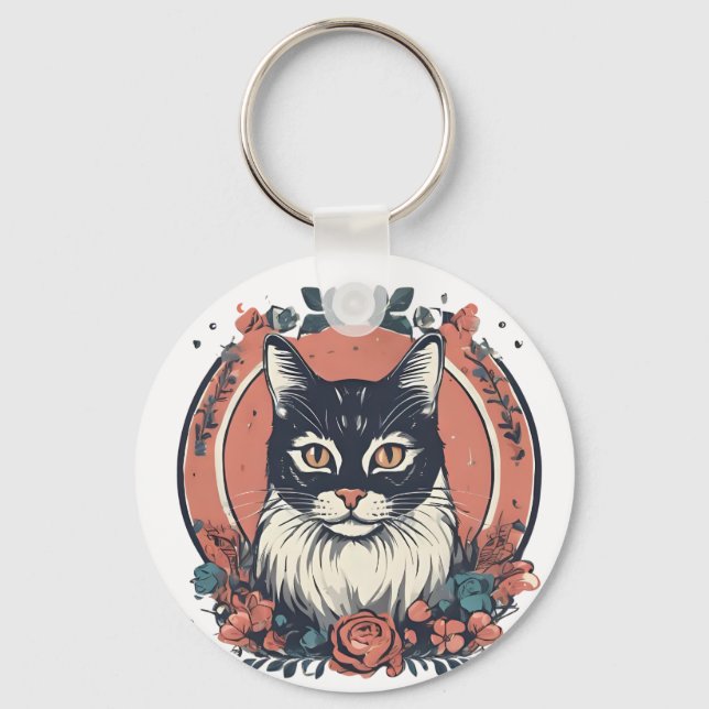Chaveiro fofo gata amante arte design comprar agora (Frente)