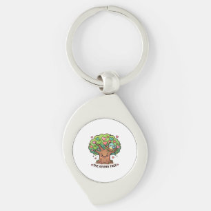 Chaveiro Fofo Kawaii A Árvore Generosa Coração Folhas Bonda
