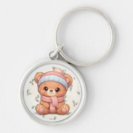 Chaveiro Fofo Urso Teddy Kawaii de Inverno