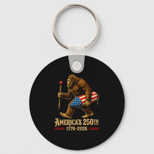 Chaveiro Foguetes Bigfoot 4 de julho patriótico Sasquatch