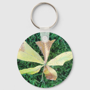 Chaveiro Folha de castanheiro colorida