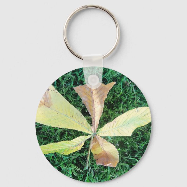 Chaveiro Folha de castanheiro colorida (Frente)