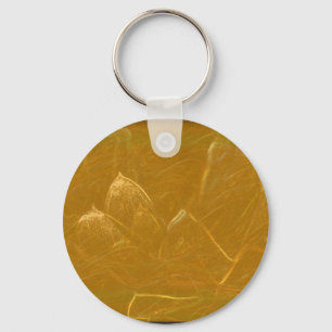 Chaveiro Folha de cobre Dourado de n:  Lotus gravou o