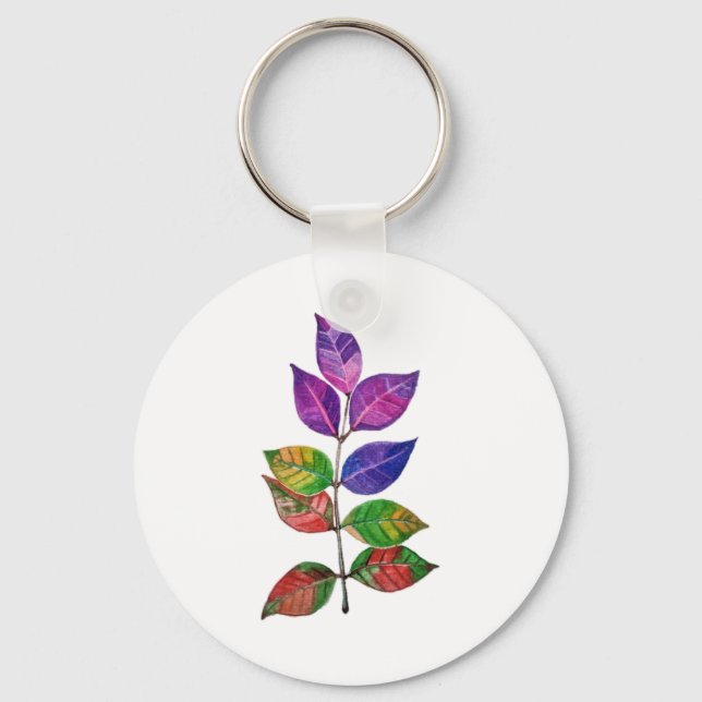 Chaveiro Folhas arco-íris de água (Frente)