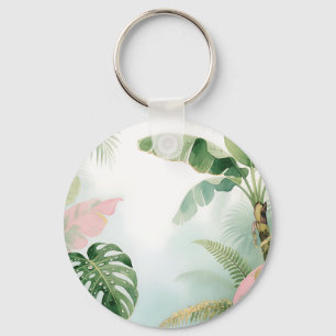 Chaveiro Folhas da Selva Tropical Aquarela