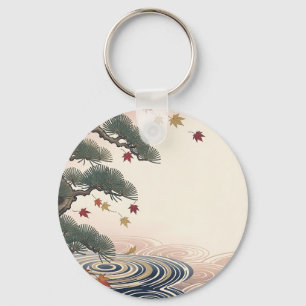 Chaveiro Folhas de Álamo Japonês de Outono Ondas