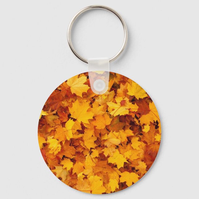 Chaveiro Folhas de Bordo Amarelo de Outono (Frente)