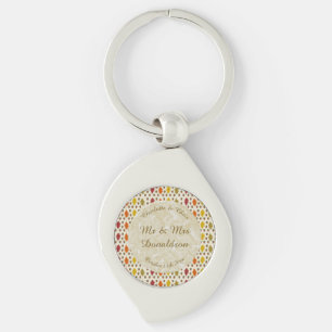 Chaveiro Folhas de carvalho e Acorns Fall Autumn Wedsed