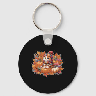 Chaveiro Folhas de gato-outono-gato-gato-amante-do-gato-do-