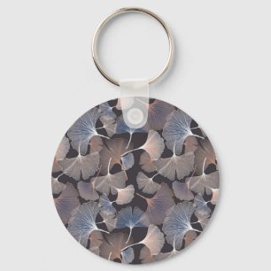 Chaveiro Folhas de Ginkgo: padrão natural elegante.
