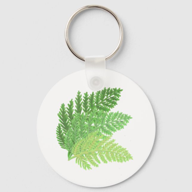 Chaveiro Folhas de madeira de corante-d-água verde Elegante (Frente)