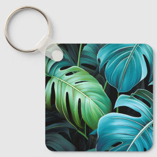 Chaveiro Folhas de Monstera Botânica Folhagem Tropical da S