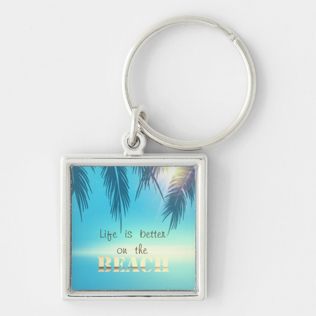 Chaveiro Folhas de Palmeira de Praia Adoráveis  (Frente)