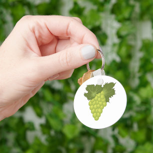 Chaveiro Folhas de Videira de Uvas Verdes Fruta Fresca