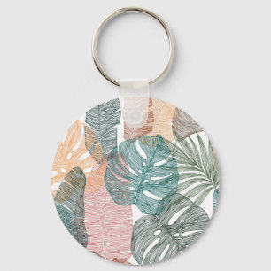 Chaveiro Folhas tropicais: padrão de colheita desenhado à m
