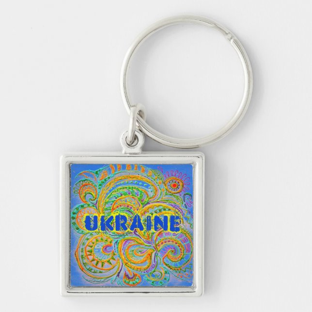 Chaveiro Folk Art Fantasy Padrão Ucrânia (Frente)