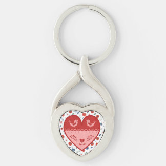 Chaveiro Folk Art Heart