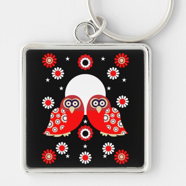 Chaveiro Folk Art Owl (Frente)