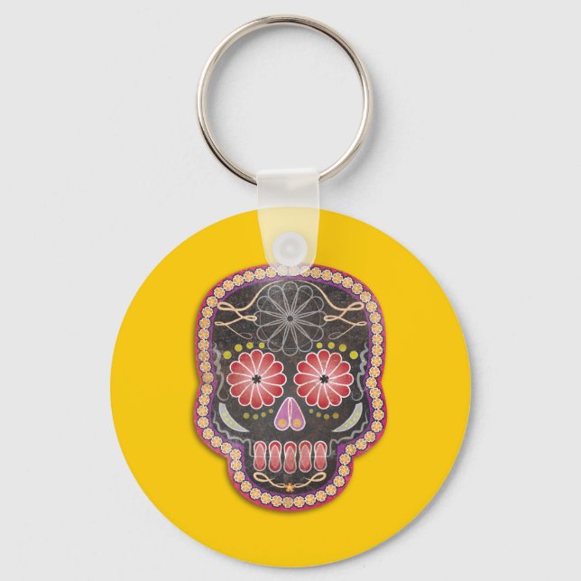 Chaveiro Folk Art Skull - Dia dos mortos (Frente)