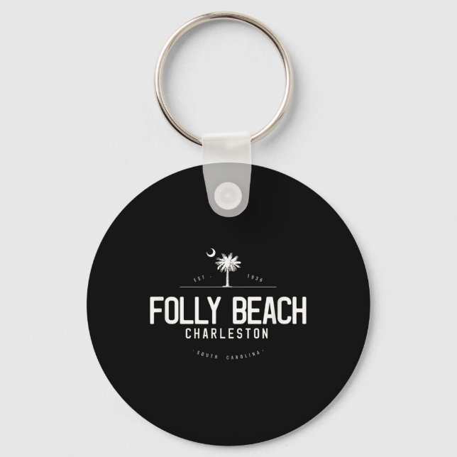 Chaveiro Folly Beach Carolina do Sul Surfando  (Frente)