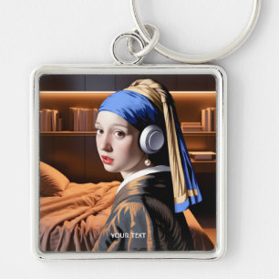 Chaveiro Fones de ouvido de Pérola de Menina Fantasia