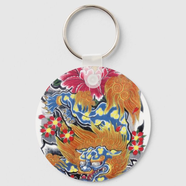 Chaveiro Foo Dog & Sakura (Frente)