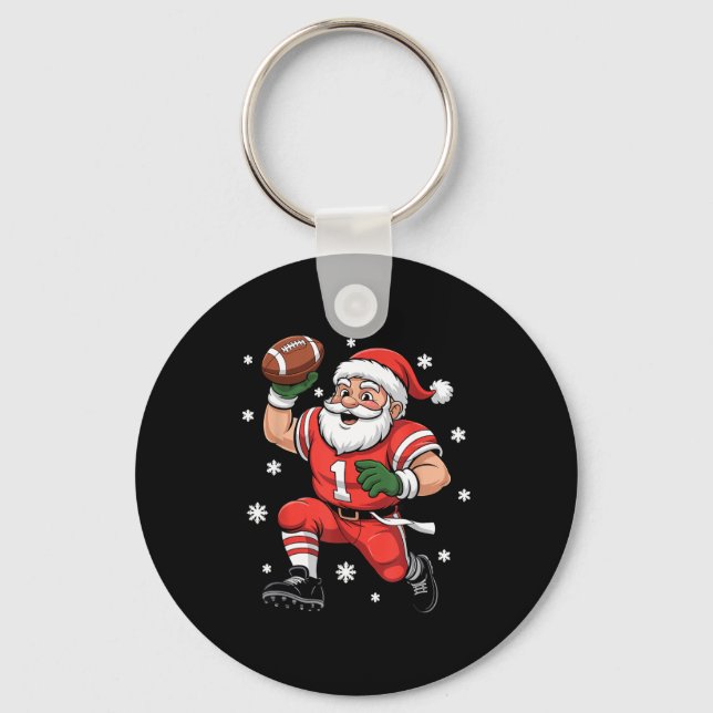 Chaveiro Football Santa Claus Lineman Christmas Quarterback (Frente)