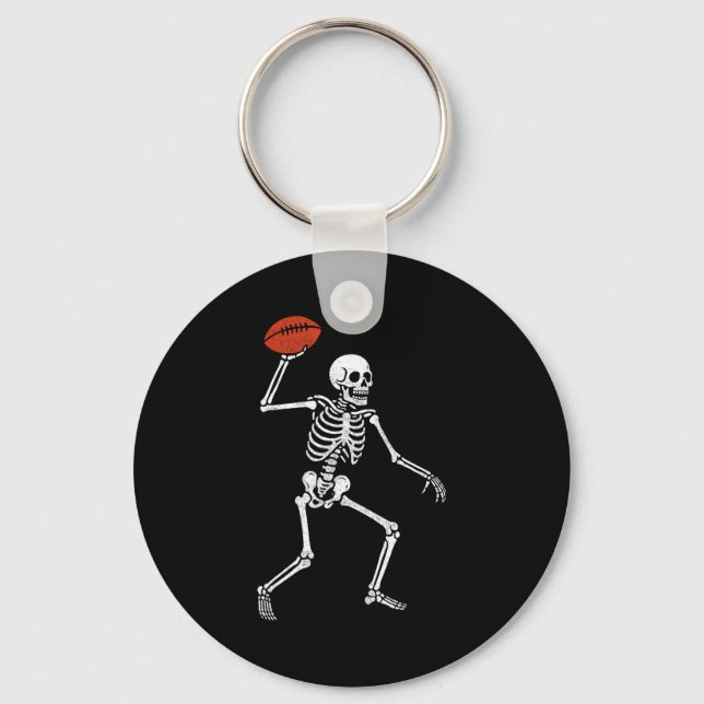 Chaveiro Football Skeleton Playing Football Halloween Skull (Frente)