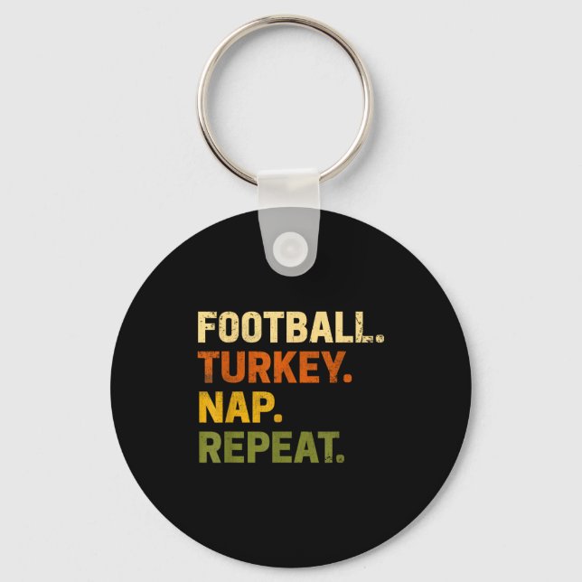 Chaveiro Football Turkey Nap Repeat Thanksgiving Costume Le (Frente)