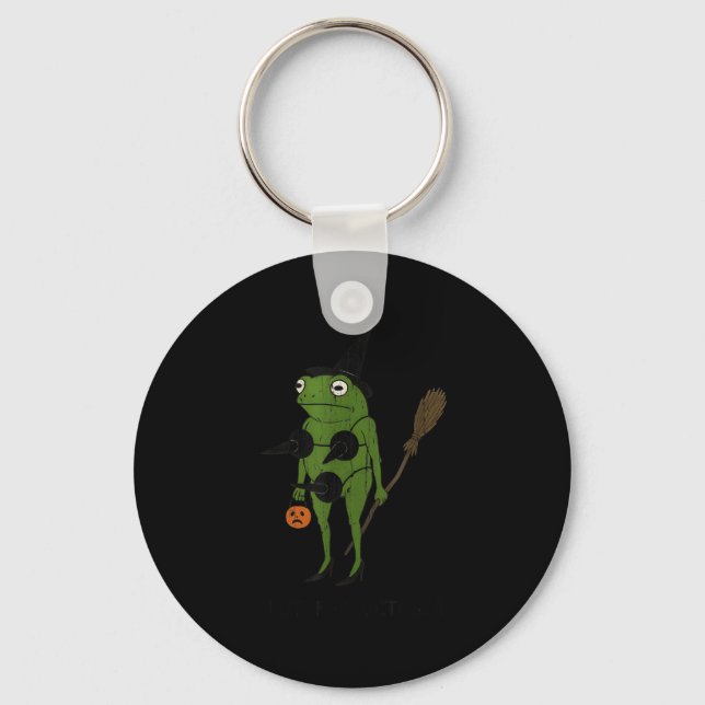 Chaveiro For October, Funny Halloween, Funny Witch Frog  (Frente)